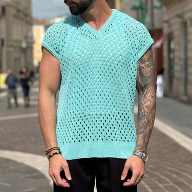 Gilet tiffany traforato scollo a V - FLAG STORE